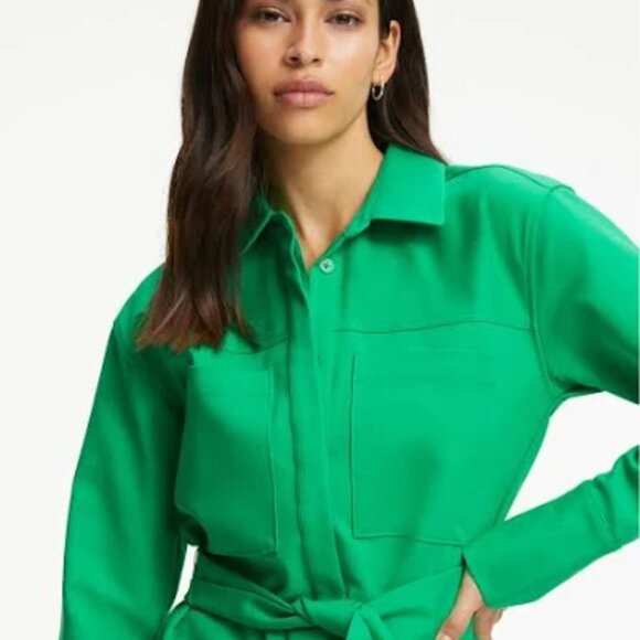 Good American Committed to Fit Poplin Shirt Dress | Summer Green | Size 4 | NWT - Picture 9 of 10